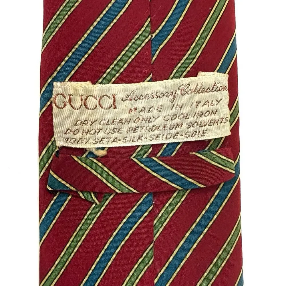 Vintage Gucci Silk Tie in Stripe